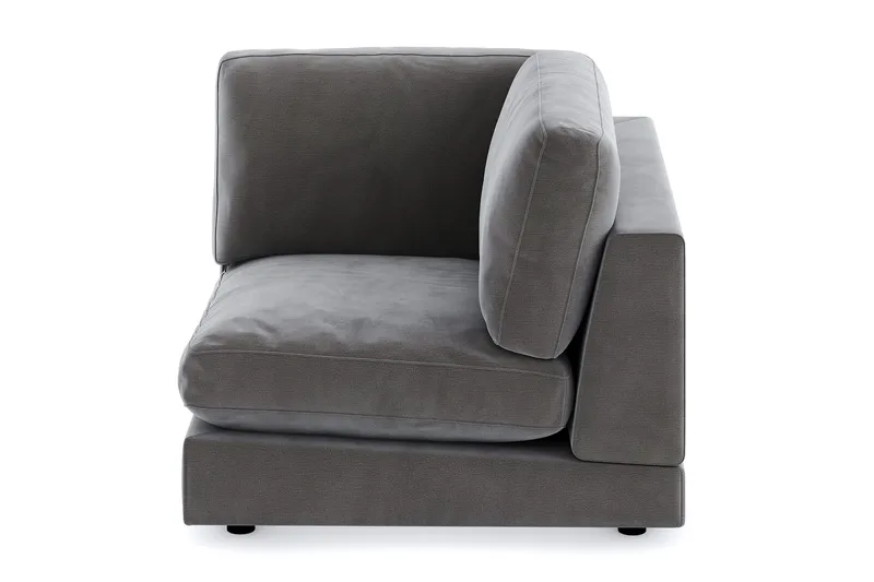 Arken 1-sits Hörnmodul i Sammet - Mörkgrå - Möbler - Soffa - Modulsoffor - Hörnmodul