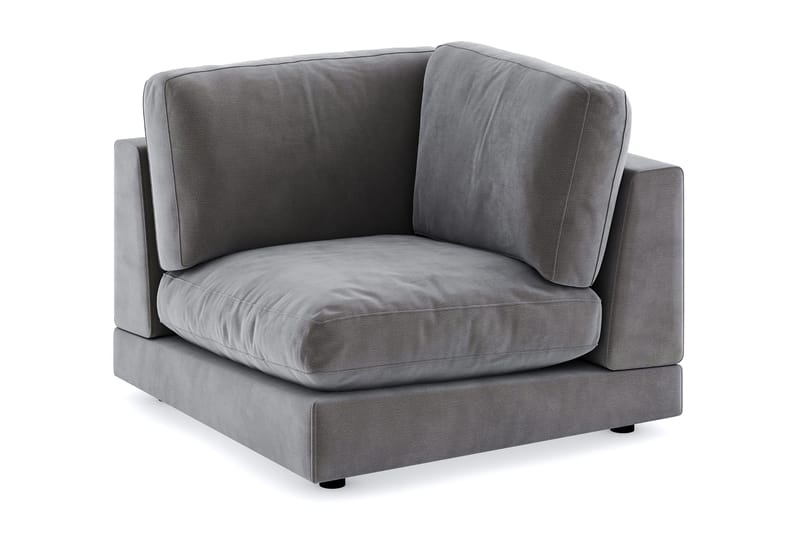 Arken 1-sits Hörnmodul i Sammet - Mörkgrå - Möbler - Soffa - Modulsoffor - Hörnmodul