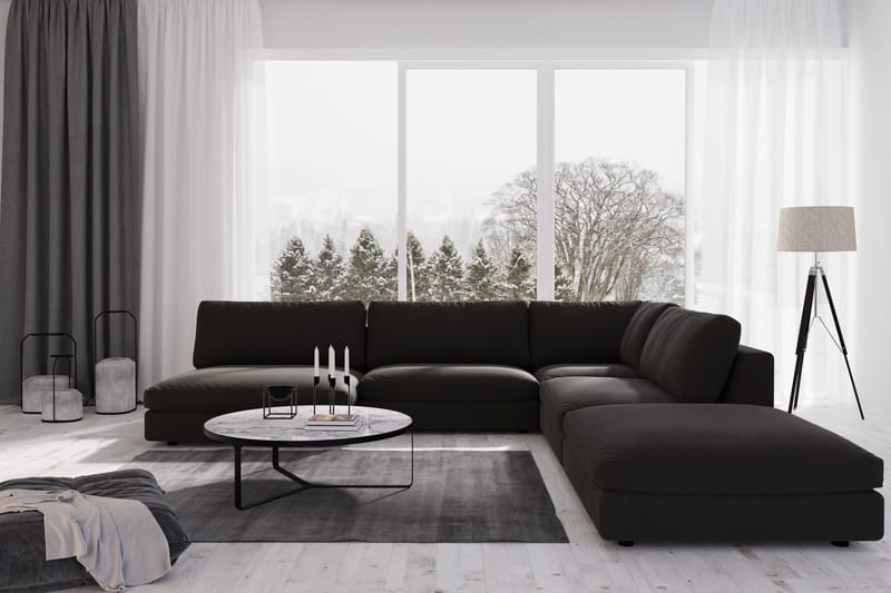 Arken 1-sits Hörnmodul i Tyg - Svart - Möbler - Soffa - Modulsoffor - Hörnmodul