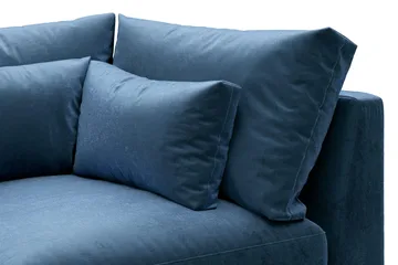 Dubai 1-sits Extra Djup Hörnmodul för Modulsoffa i Sammet - Blå - Möbler - Soffa - Modulsoffor - Hörnmodul