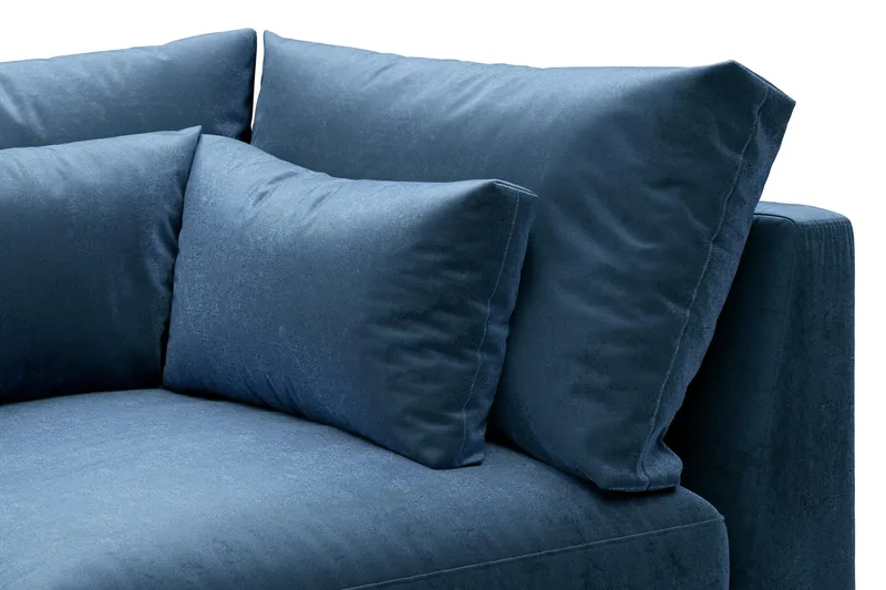 Dubai 1-sits Extra Djup Hörnmodul för Modulsoffa i Sammet - Blå - Möbler - Soffa - Modulsoffor - Hörnmodul
