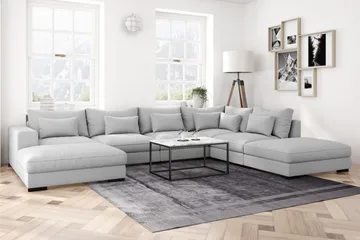 Dubai 1-sits Extra Djup Hörnmodul för Modulsoffa i Tyg - Ljusgrå - Möbler - Soffa - Modulsoffor - Hörnmodul