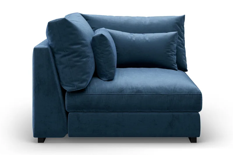 Dubai Hörnmodul Sammet Extra Djup - Blå - Möbler - Soffa - Modulsoffor - Hörnmodul