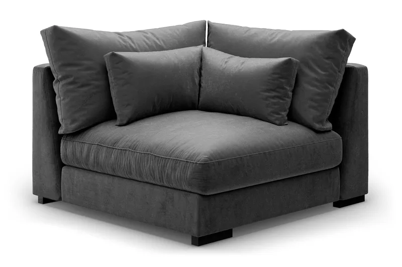 Dubai Hörnmodul Sammet - Mörkgrå - Möbler - Soffa - Modulsoffor - Hörnmodul