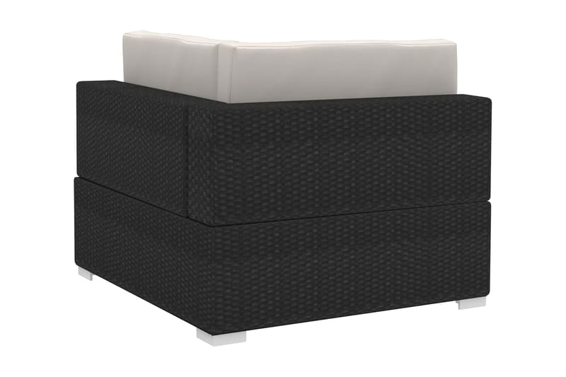 Hörnsitsar Modulsoffa Utomhus 2 st med dynor konstrotting svart - Svart - Utemöbler - Loungemöbler - Loungesoffa
