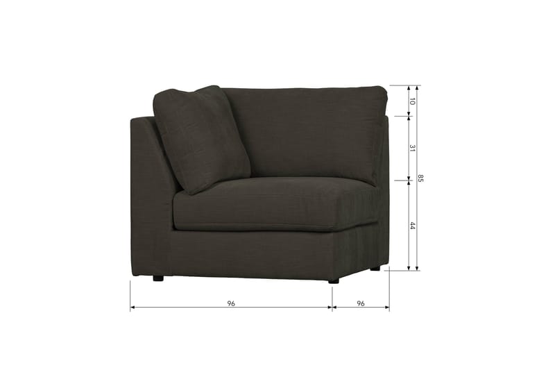 Kielstra Hörnmodul - Antracit - Möbler - Soffa - Modulsoffor - Hörnmodul