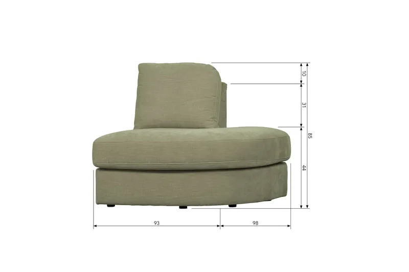 Kielstra Hörnmodul Höger - Grön - Möbler - Soffa - Modulsoffor - Hörnmodul