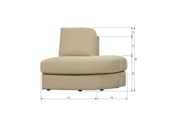 Kielstra Hörnmodul Höger - Sand - Möbler - Soffa - Modulsoffor - Hörnmodul