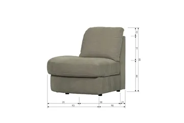 Kielstra Hörnmodul Vänster - Varmgrå - Möbler - Soffa - Modulsoffor - Hörnmodul