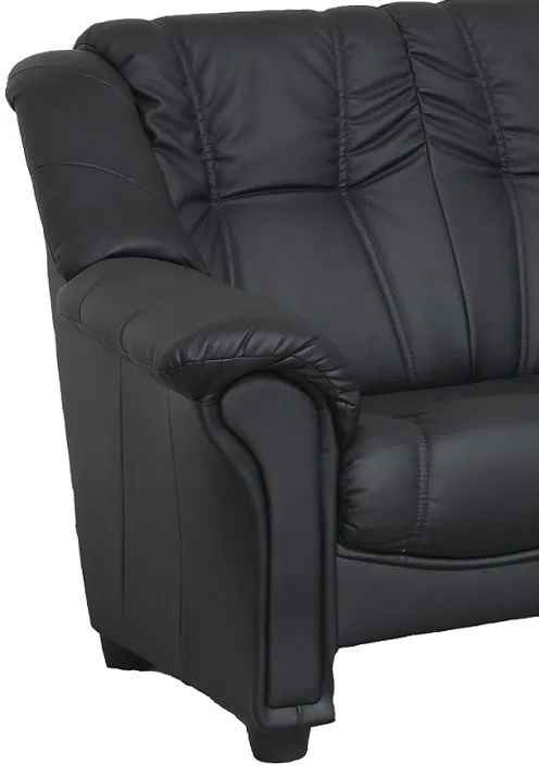 Hörnsoffa 5-sits svart PU - Rom - Svart - Möbler - Soffa - Modulsoffor - Komplett modulsoffa