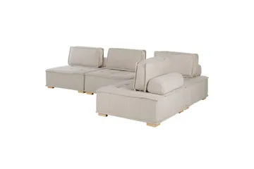 Hörnsoffa Tibro Beige/ljust trä - Beige/ljust trä - Möbler - Soffa - Modulsoffor - Komplett modulsoffa