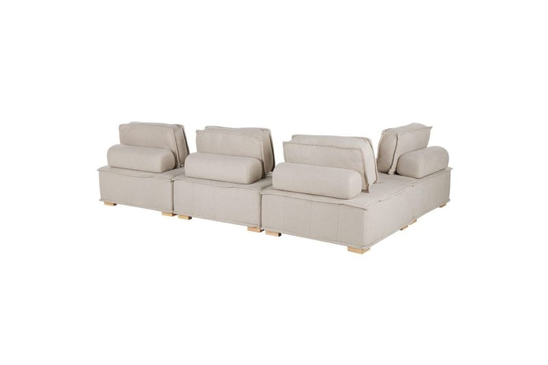 Hörnsoffa Tibro Beige/ljust trä - Beige/ljust trä - Möbler - Soffa - Modulsoffor - Komplett modulsoffa