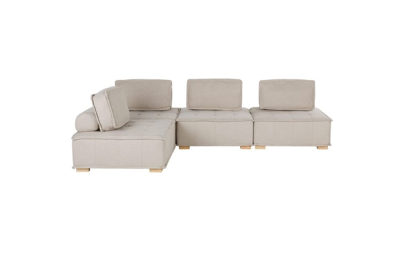 Hörnsoffa Tibro Beige/ljust trä - Beige/ljust trä - Möbler - Soffa - Modulsoffor - Hörnmodul