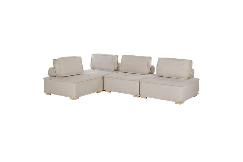 Hörnsoffa Tibro Beige/ljust trä - Beige/ljust trä - Möbler - Soffa - Modulsoffor - Hörnmodul