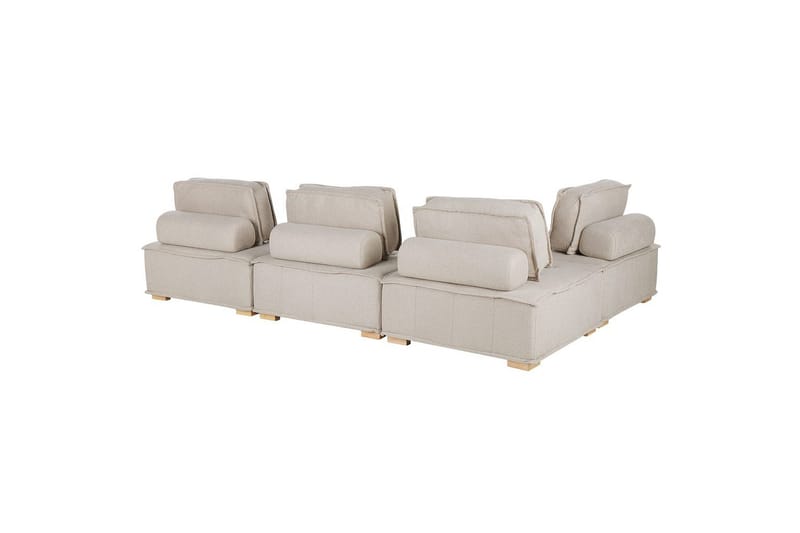 Hörnsoffa Tibro Beige/ljust trä - Beige/ljust trä - Möbler - Soffa - Modulsoffor - Hörnmodul