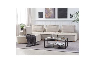 Hörnsoffa Tibro Beige/ljust trä - Beige/ljust trä - Möbler - Soffa - Modulsoffor - Komplett modulsoffa