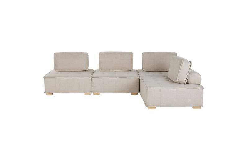 Hörnsoffa Tibro Beige/ljust trä - Beige/ljust trä - Möbler - Soffa - Modulsoffor - Komplett modulsoffa