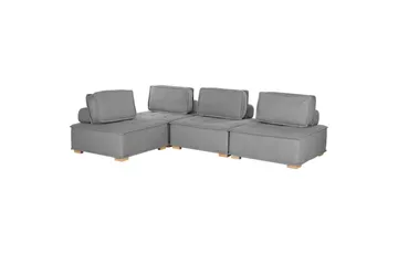 Hörnsoffa Tibro Grå/ljust trä - Grå/ljust trä - Möbler - Soffa - Modulsoffor - Komplett modulsoffa