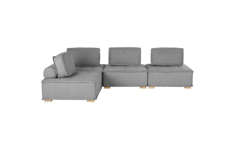 Hörnsoffa Tibro Grå/ljust trä - Grå/ljust trä - Möbler - Soffa - Modulsoffor - Hörnmodul