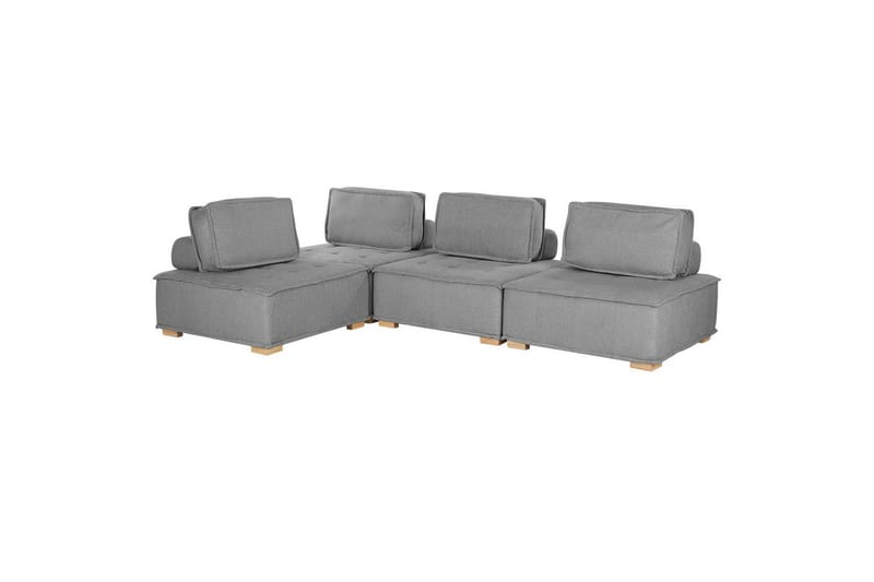 Hörnsoffa Tibro Grå/ljust trä - Grå/ljust trä - Möbler - Soffa - Modulsoffor - Hörnmodul