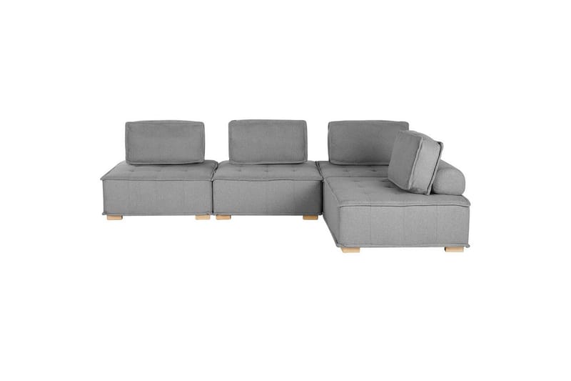 Hörnsoffa Tibro Grå/ljust trä - Grå/ljust trä - Möbler - Soffa - Modulsoffor - Hörnmodul