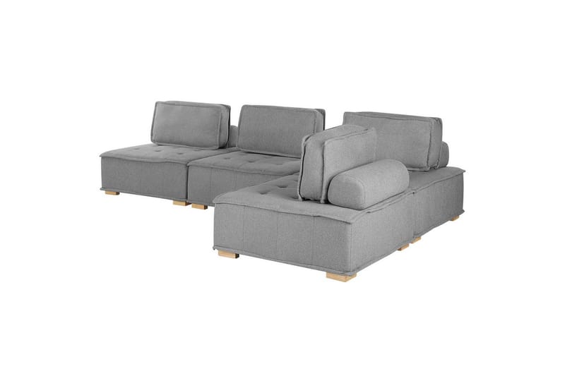 Hörnsoffa Tibro Grå/ljust trä - Grå/ljust trä - Möbler - Soffa - Modulsoffor - Hörnmodul