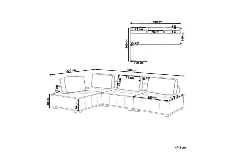 Hörnsoffa Tibro Grå/ljust trä - Grå/ljust trä - Möbler - Soffa - Modulsoffor - Komplett modulsoffa