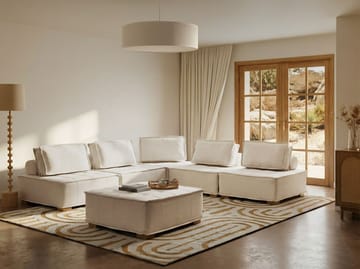 Hörnsoffa Tibro Högervänd - Off-White - Möbler - Soffa - Modulsoffor - Komplett modulsoffa