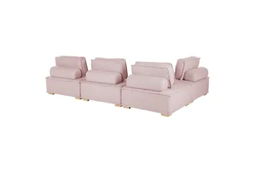 Hörnsoffa Tibro Rosa/ljust trä - Rosa/ljust trä - Möbler - Soffa - Modulsoffor - Komplett modulsoffa