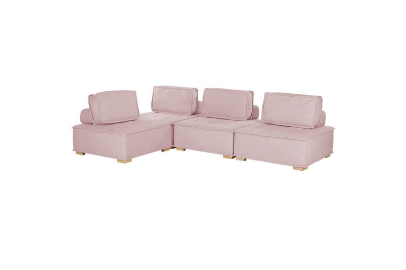 Hörnsoffa Tibro Rosa/ljust trä - Rosa/ljust trä - Möbler - Soffa - Modulsoffor - Komplett modulsoffa