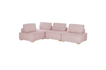 Hörnsoffa Tibro Rosa/ljust trä - Rosa/ljust trä - Möbler - Soffa - Modulsoffor - Komplett modulsoffa