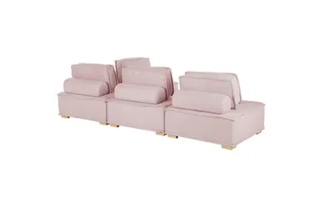 Hörnsoffa Tibro Rosa/ljust trä - Rosa/ljust trä - Möbler - Soffa - Modulsoffor - Komplett modulsoffa