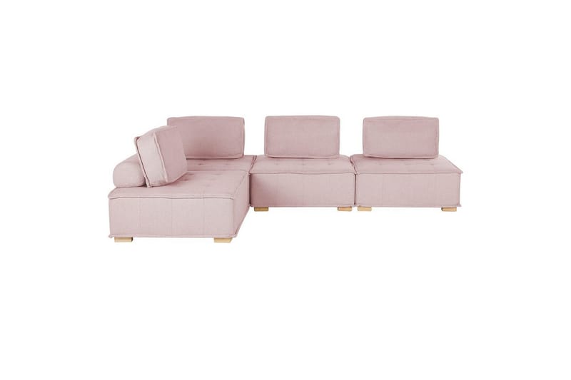 Hörnsoffa Tibro Rosa/ljust trä - Rosa/ljust trä - Möbler - Soffa - Modulsoffor - Komplett modulsoffa