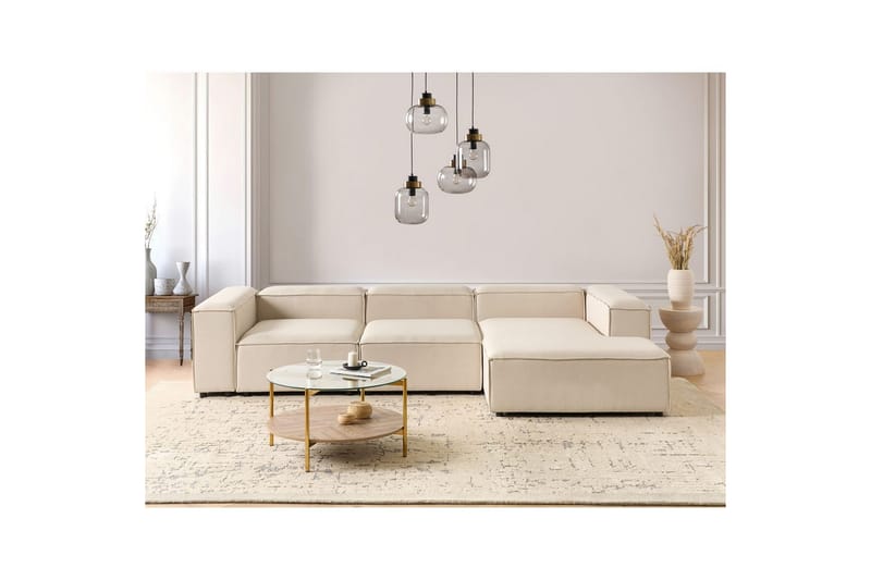 Hörnsoffa till vänster Ardal Beige/svart - Beige/svart - Möbler - Soffa - Modulsoffor - Hörnmodul