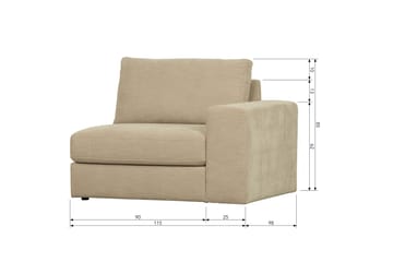 Kielstra Högermodul - Sand - Möbler - Soffa - Modulsoffor - Övriga moduler till modulsoffa