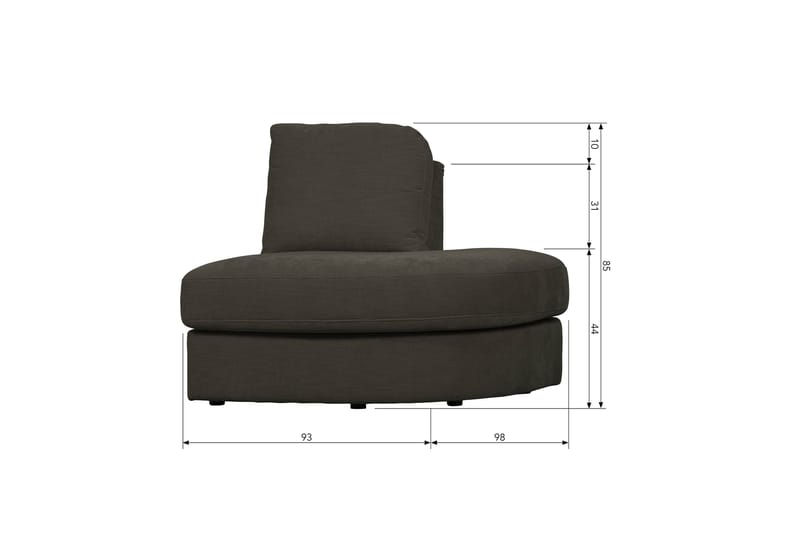 Kielstra Hörnmodul Höger - Antracit - Möbler - Soffa - Modulsoffor - Hörnmodul