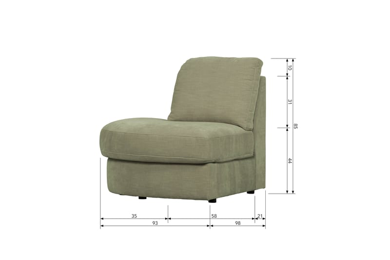 Kielstra Hörnmodul Vänster - Grön - Möbler - Soffa - Modulsoffor - Hörnmodul