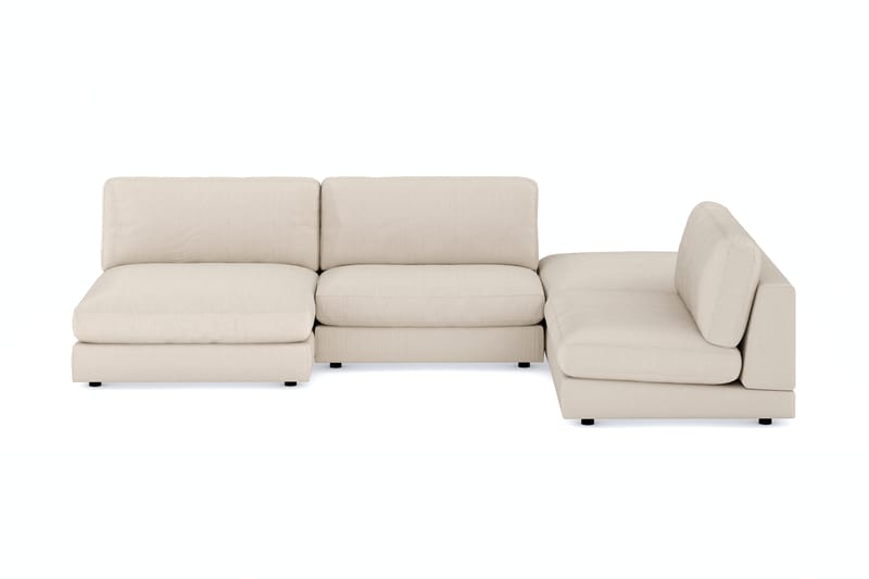 Arken 6-sits U-formad Modulsoffa + Fotpall i Manchester - Beige - Möbler - Soffa - Modulsoffor - Komplett modulsoffa