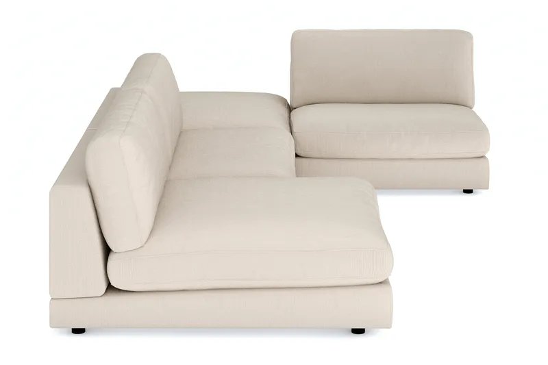 Arken 6-sits U-formad Modulsoffa + Fotpall i Manchester - Beige - Möbler - Soffa - Modulsoffor - Komplett modulsoffa