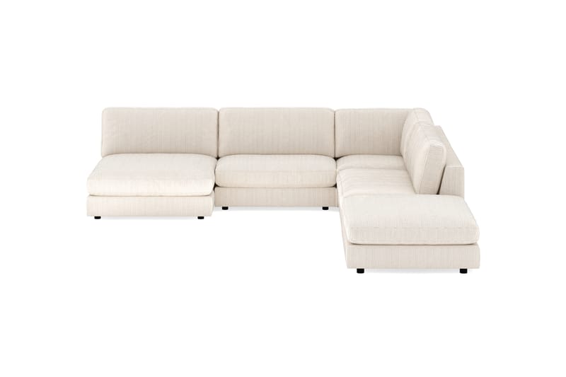 Arken 6-sits Vändbar L-formad Modulhörnsoffa med Divan + Fotpall i Manchester - Beige - Möbler - Soffa - Modulsoffor - Komplett modulsoffa