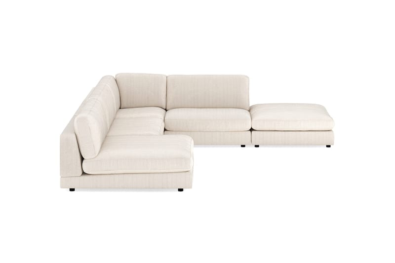 Arken 6-sits Vändbar L-formad Modulhörnsoffa med Divan + Fotpall i Manchester - Beige - Möbler - Soffa - Modulsoffor - Komplett modulsoffa