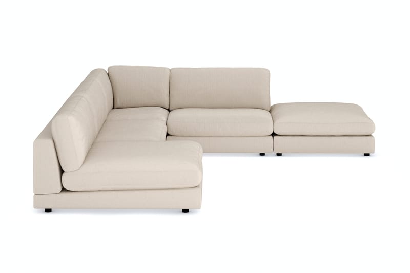 Arken 6-sits Vändbar L-formad Modulhörnsoffa med Divan + Fotpall i Manchester - Beige - Möbler - Soffa - Modulsoffor - Komplett modulsoffa