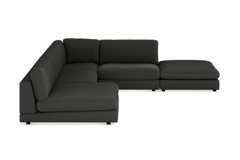 Arken 6-sits Vändbar L-formad Modulhörnsoffa med Divan + Fotpall i Manchester - Mörkgrå - Möbler - Soffa - Modulsoffor - Komplett modulsoffa