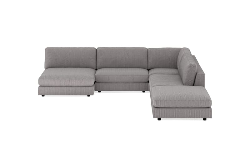 Arken 6-sits Vändbar L-formad Modulhörnsoffa med Divan + Fotpall i Manchester - Mörkgrå - Möbler - Soffa - Modulsoffor - Komplett modulsoffa