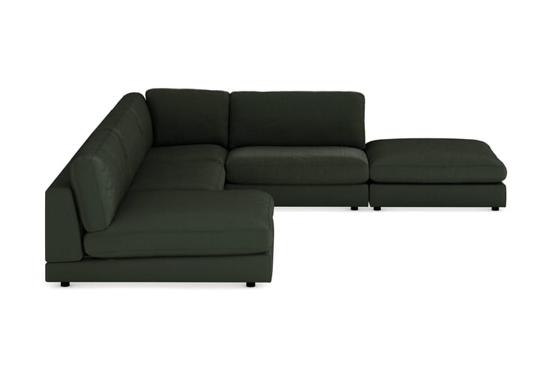 Arken 6-sits Vändbar L-formad Modulhörnsoffa med Divan + Fotpall i Manchester - Mörkgrön - Möbler - Soffa - Modulsoffor - Komplett modulsoffa