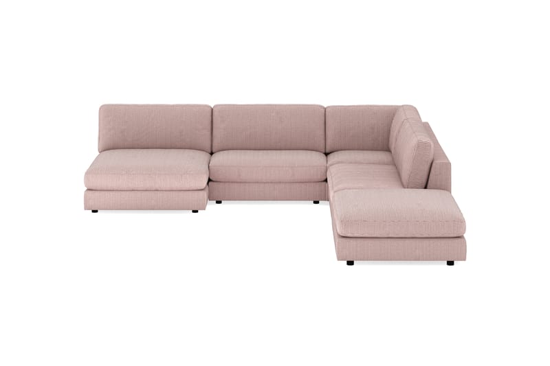 Arken 6-sits Vändbar L-formad Modulhörnsoffa med Divan + Fotpall i Manchester - Rosa - Möbler - Soffa - Modulsoffor - Komplett modulsoffa