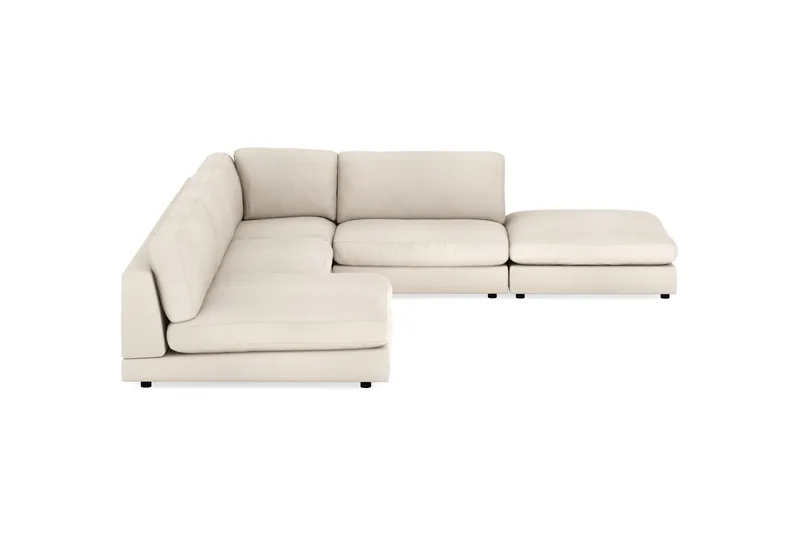 Arken 6-sits Vändbar L-formad Modulhörnsoffa med Divan + Fotpall i Tyg - Beige - Möbler - Soffa - Modulsoffor - Komplett modulsoffa
