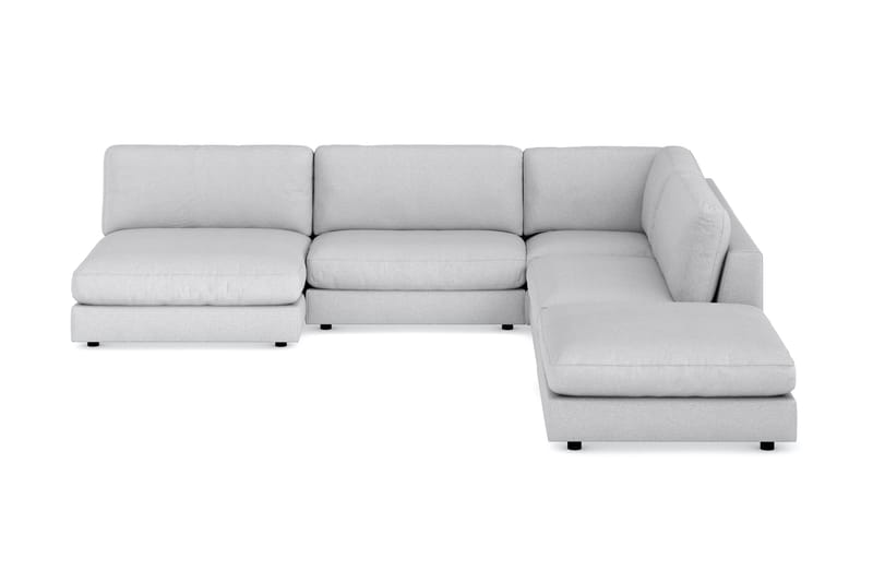 Arken 6-sits Vändbar L-formad Modulhörnsoffa med Divan + Fotpall i Tyg - Ljusgrå - Möbler - Soffa - Modulsoffor - Komplett modulsoffa