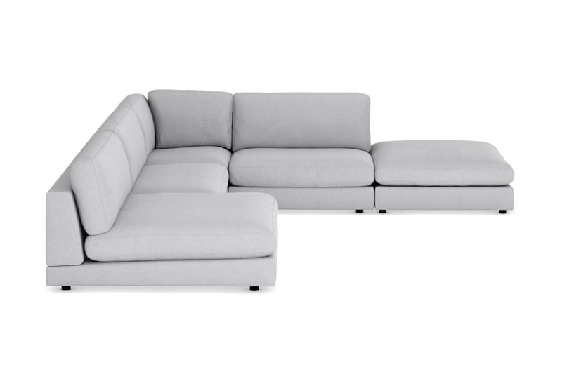 Arken 6-sits Vändbar L-formad Modulhörnsoffa med Divan + Fotpall i Tyg - Ljusgrå - Möbler - Soffa - Modulsoffor - Komplett modulsoffa