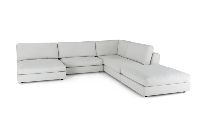 Arken 6-sits Vändbar L-formad Modulhörnsoffa med Divan + Fotpall i Tyg - Ljusgrå - Möbler - Soffa - Modulsoffor - Komplett modulsoffa